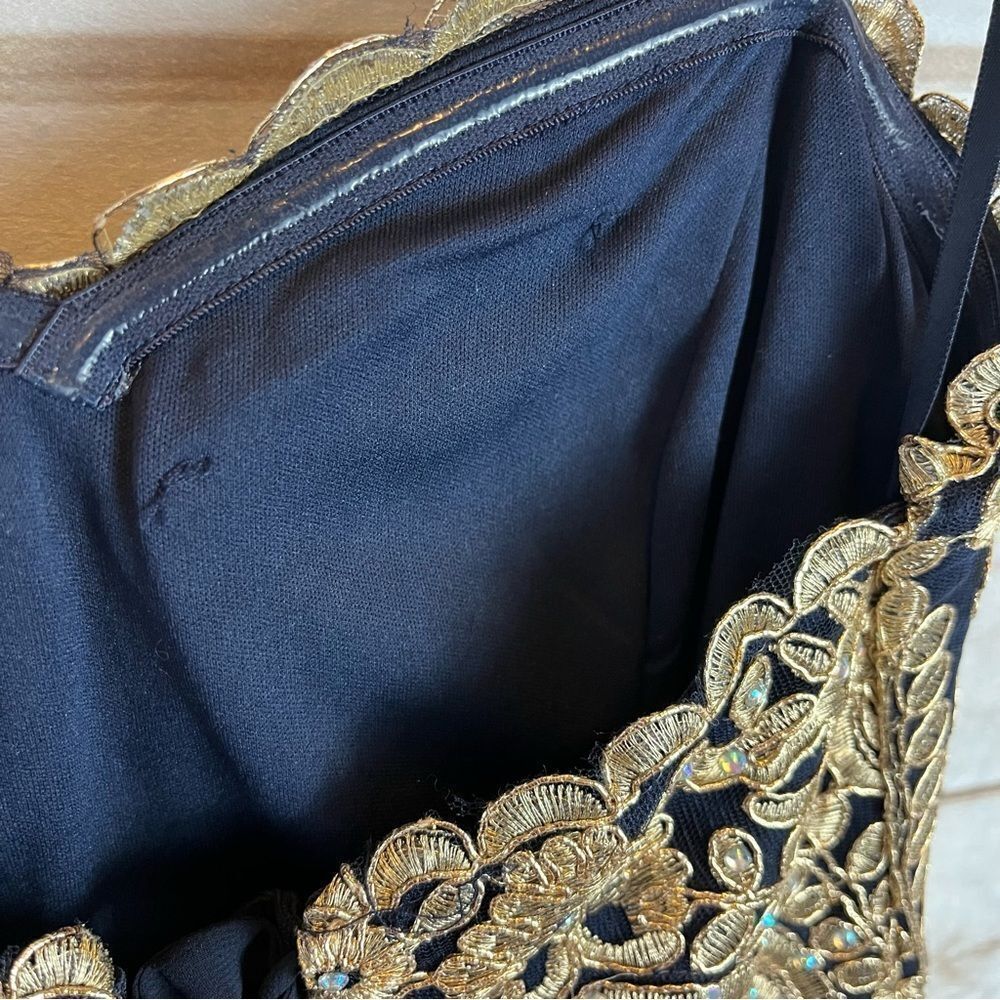 City Studio Special Occasion Strapless Dress Juniors Navy & Gold 5 NWT - Picture 12 of 14